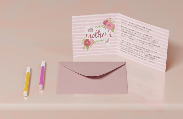 PSD close-up mothers day greeting card