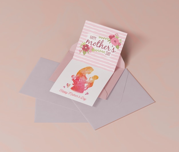 PSD close-up mothers day greeting card