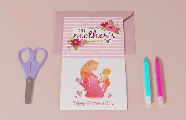 PSD close-up mothers day greeting card