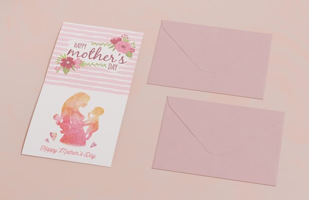 Close-up mothers day greeting card