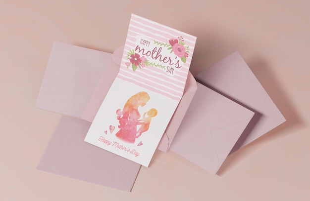 PSD close-up mothers day greeting card