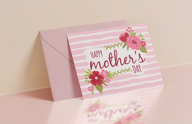 Close-up mothers day greeting card