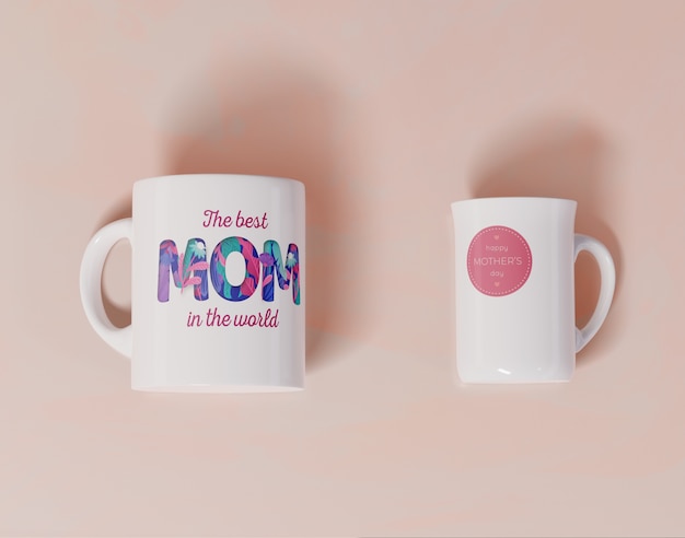 PSD close-up mothers day mugs