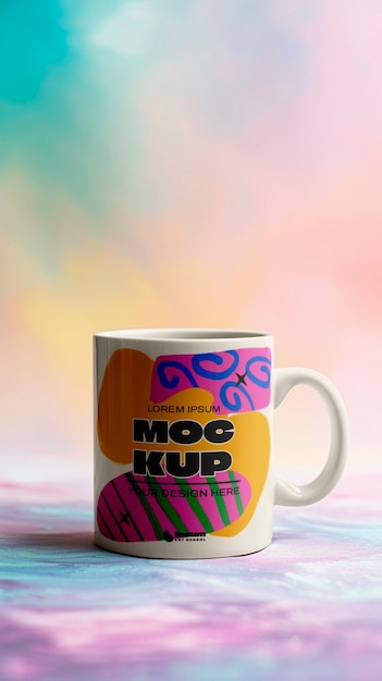 Close up on mug mockup design