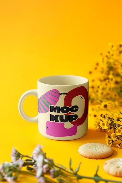 PSD close up on mug mockup design