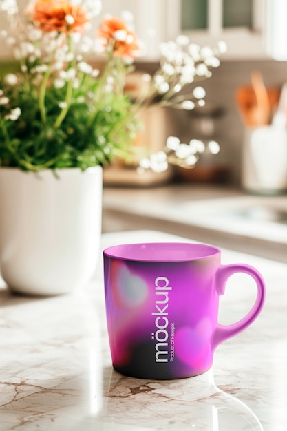 Close up on mug mockup