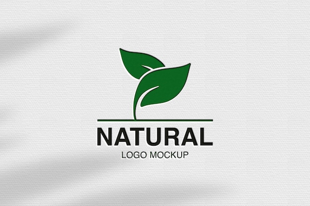 PSD close up on natural logo mockup design