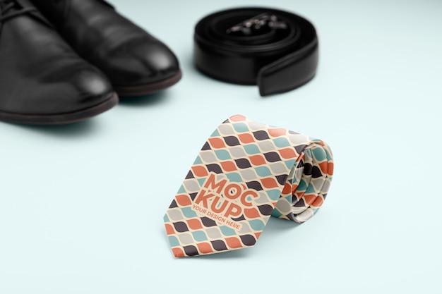 close up on necktie mockup