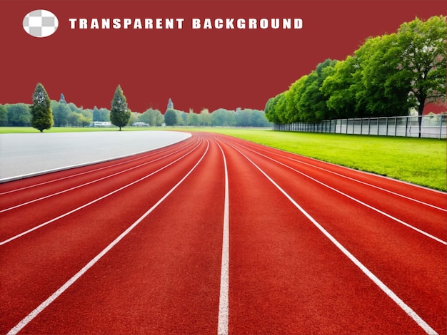 PSD 투명 한 배경 에 사용 하기 위해 색 선 을 가진 달리기 트랙 의 클로즈업