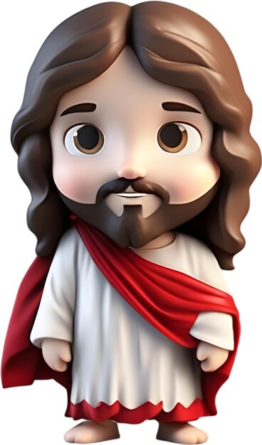 PSD close up of cute cartoon jesus christ icon