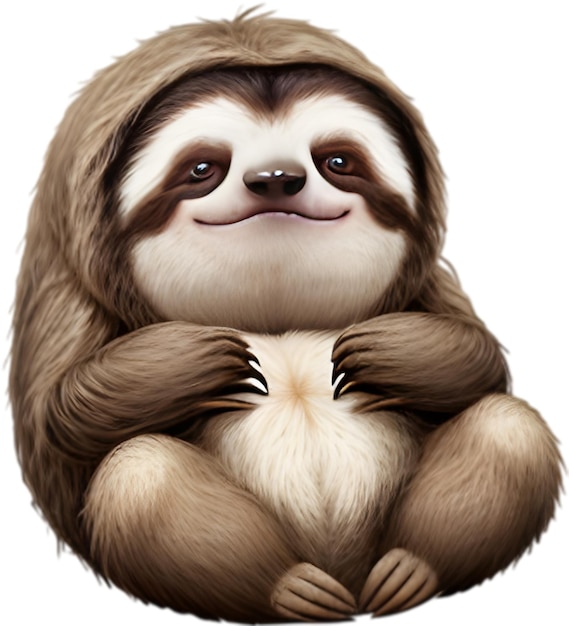 PSD close up of cute cartoon sloth icon