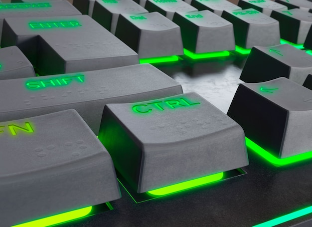 close-up of keyboard buttons mock-up design