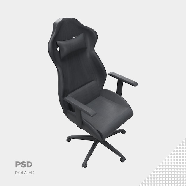 Close up on office chair 3d isolated premium psd