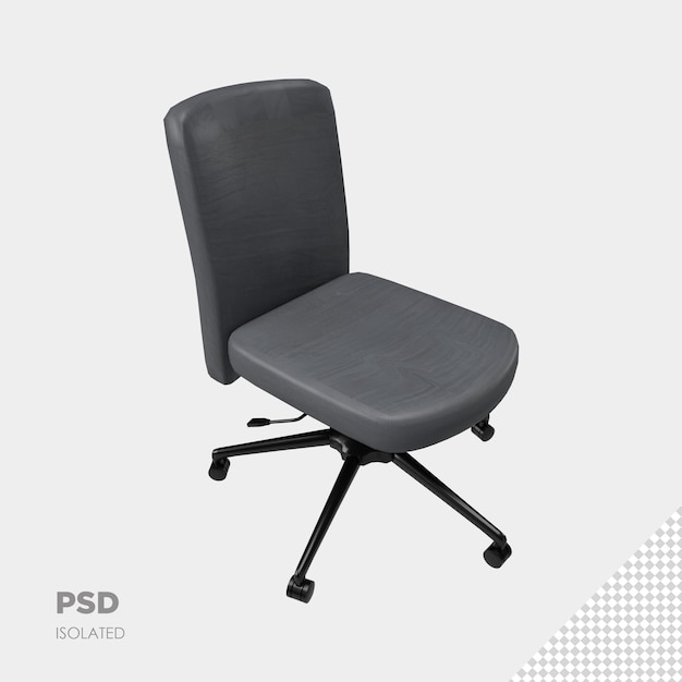 PSD close up on office chair 3d isolated premium psd