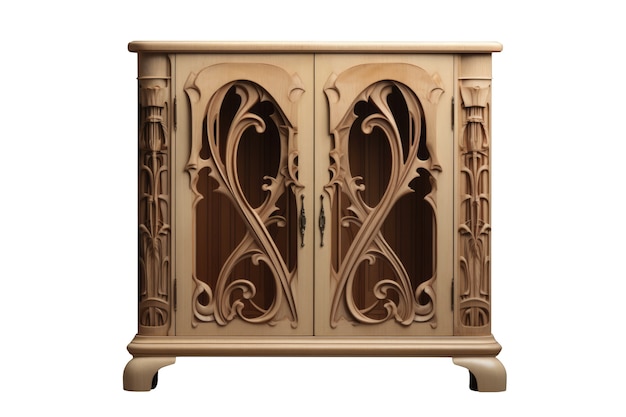 close up on art deco table isolated