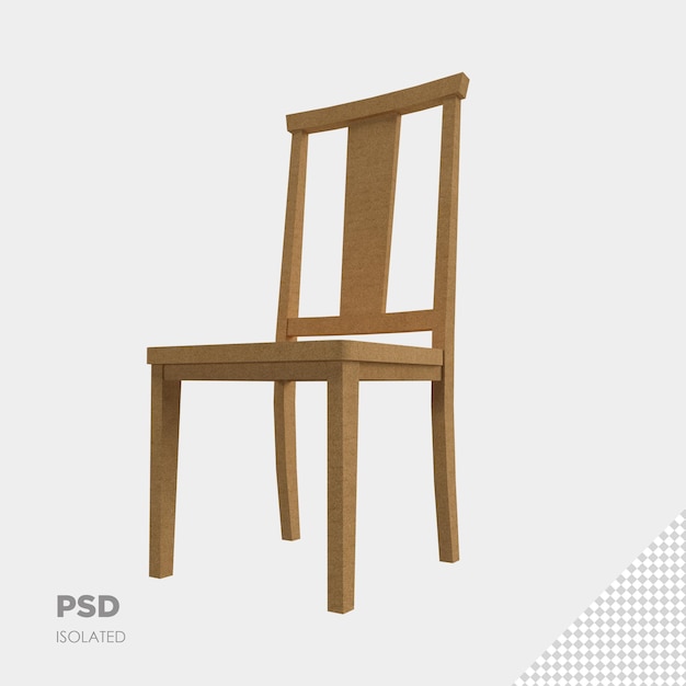 PSD Крупным планом на стуле 3d изолированные премиум psd