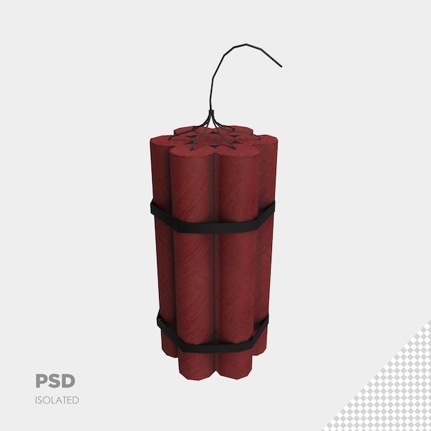 PSD Крупным планом на динамит 3d изолированные премиум psd
