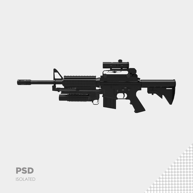 PSD 銃で隔離されたプレミアムpsdにクローズアップ