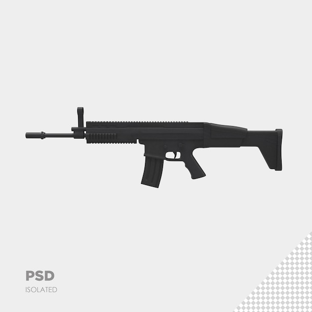 PSD 銃の分離レンダリングをクローズアップ