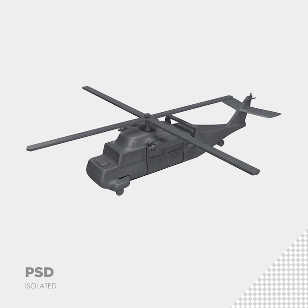 PSD Крупным планом на вертолете 3d изолированные премиум psd