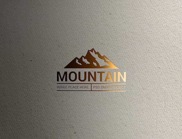 PSD Крупным планом на макет логотипа lighting mountain