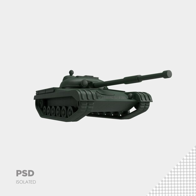 Крупным планом на военном танке 3d изолированные премиум psd