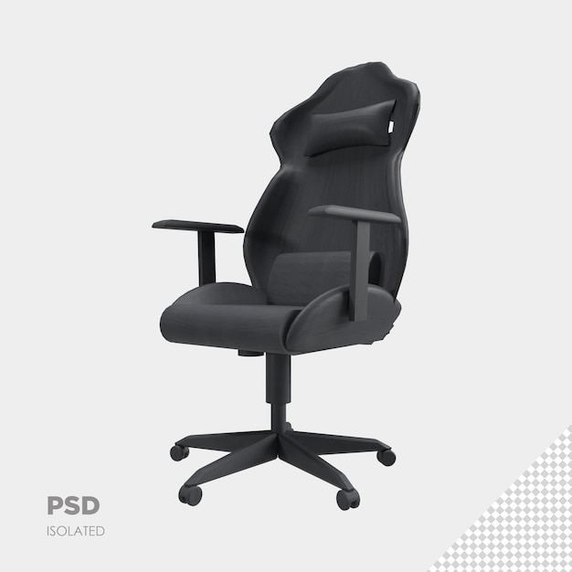 PSD オフィスチェアのクローズアップ3d分離プレミアムpsd