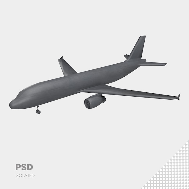 Крупным планом на самолете 3d изолированные премиум psd
