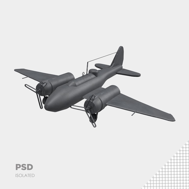 PSD Крупным планом на самолете 3d изолированные премиум psd