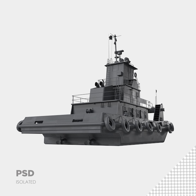 PSD 船のクローズアップ3d分離プレミアムpsd