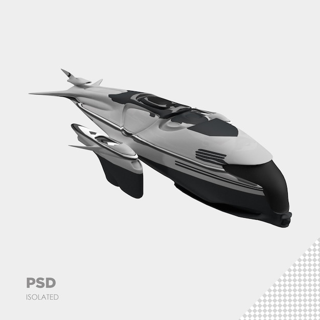 PSD 宇宙船の3d分離プレミアムpsdにクローズアップ