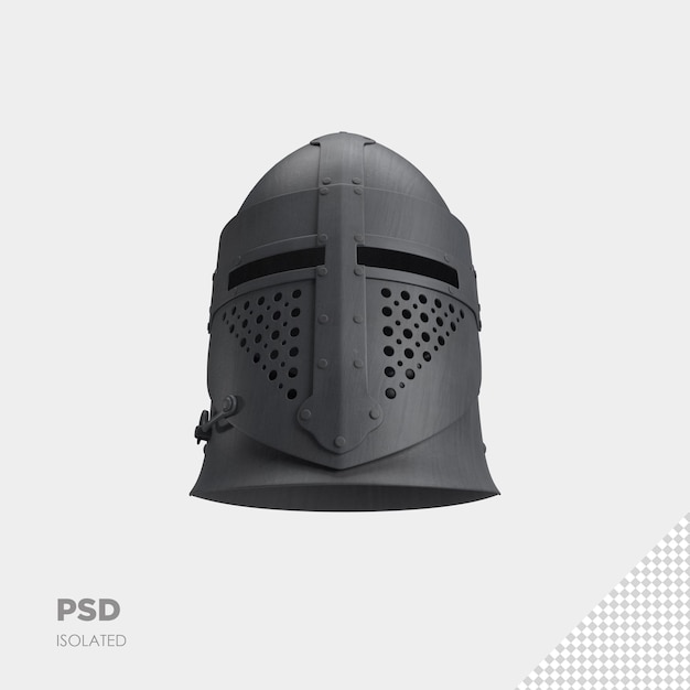 戦士のヘルメットのクローズアップ3d分離プレミアムpsd