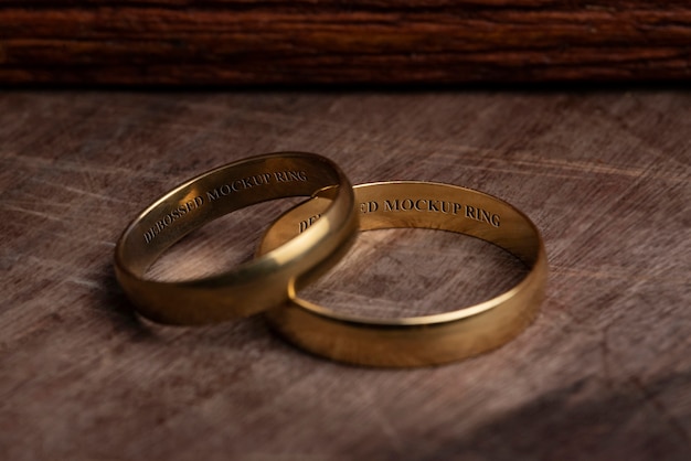 PSD 결혼 반지 모형 에 대한 근접 촬영