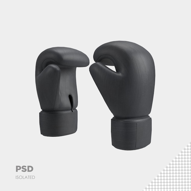 PSD close-up op bokshandschoenen 3d geïsoleerde premium psd