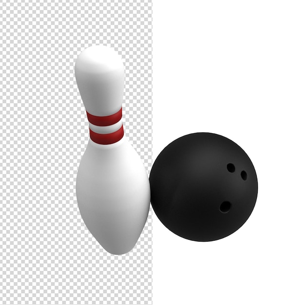 PSD close-up op bowlen 3d geïsoleerd premium psd