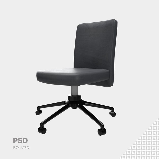 PSD close-up op bureaustoel 3d geïsoleerde premium psd