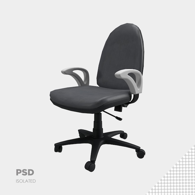 PSD close-up op bureaustoel 3d geïsoleerde premium psd