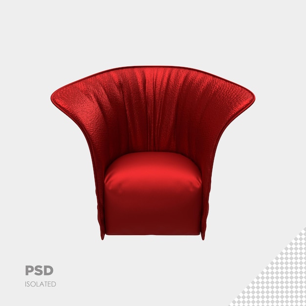 Close-up op fauteuil 3d geïsoleerde premium psd