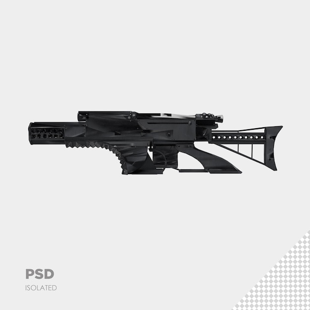 PSD close-up op geweer geïsoleerd premium psd