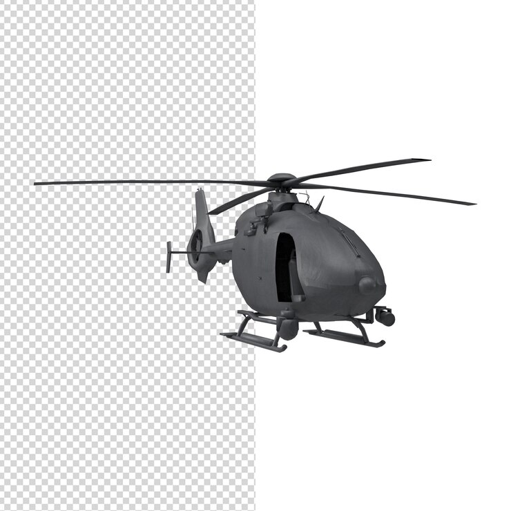 close-up op helikopter 3d geïsoleerd premium psd