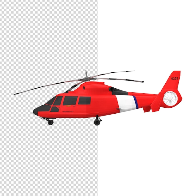 Close-up op helikopter geïsoleerd premium psd