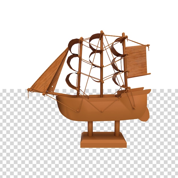 PSD close-up op houten schip geïsoleerd