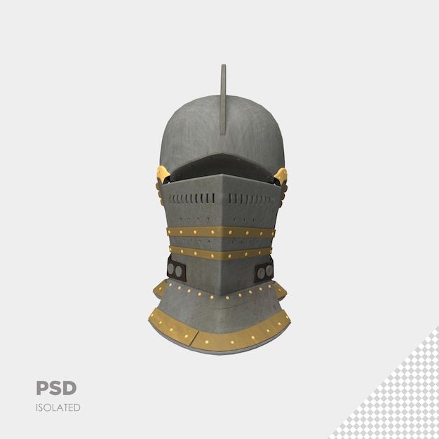 PSD close-up op krijger helm geïsoleerd