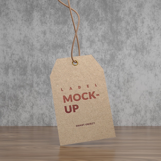 Close-up op label prijskaartje mockup