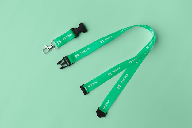 PSD close-up op lanyard mockup-ontwerp