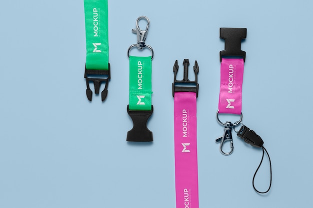 PSD close-up op lanyard mockup-ontwerp