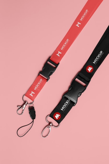 PSD close-up op lanyard mockup-ontwerp