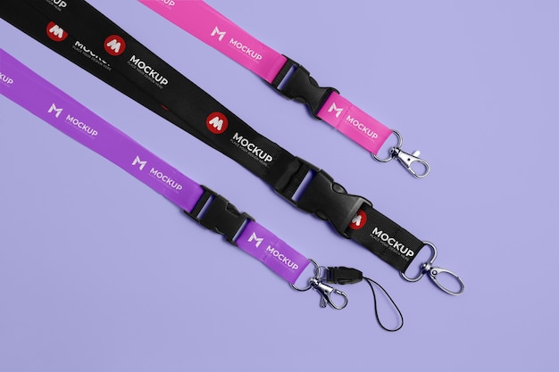 PSD close-up op lanyard mockup-ontwerp