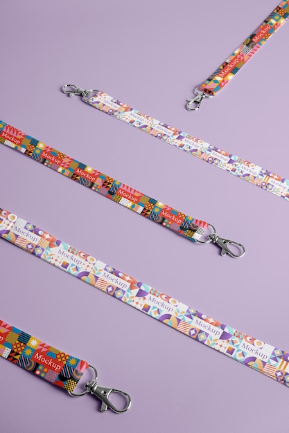 PSD close-up op lanyard mockup ontwerp