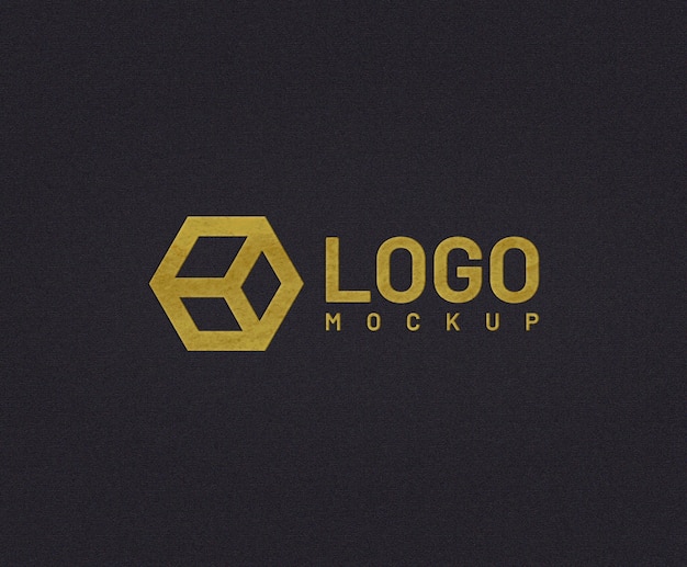 Close-up op logo mockup geweven goud